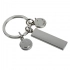 Flat metal keyring, silver