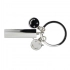 Flat metal keyring, silver