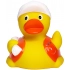 Squeaky duck construction worker