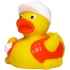 Squeaky duck construction worker