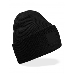 Deep Cuffed Tonal Patch Beanie 