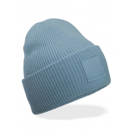 Deep Cuffed Tonal Patch Beanie 