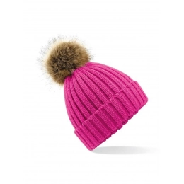 Fur Pom Pom Chunky Beanie