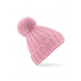 Verbier Fur Pop Pom Chunky Beanie