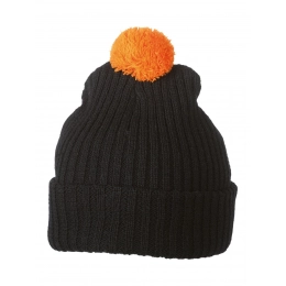 Knitted Cap with Pompon