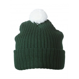 Knitted Cap with Pompon