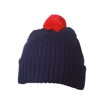 
                                                Knitted Cap with Pompon
                                                