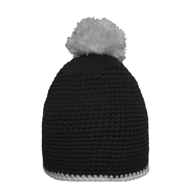 
                                                Pompon Hat with Contrast Stripe
                                                