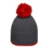 Шапка с помпоном и контрастной полосой Шапка с помпоном и контрастной полосой