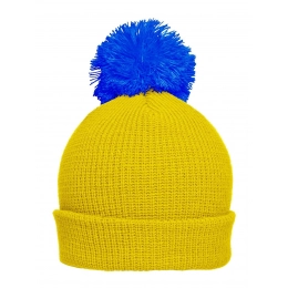 Pompon Hat with Brim