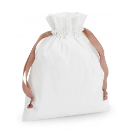 Хлопковый подарочный мешочек с лентой-завязкой