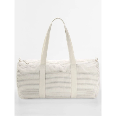 
                                                Striped Organic Cotton Barrel Bag
                                                