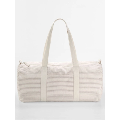 
                                                Striped Organic Cotton Barrel Bag
                                                