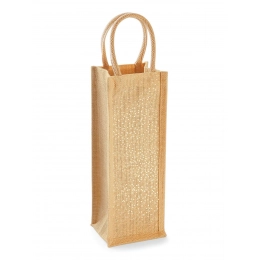 Shimmer Jute Bottle Bag