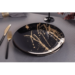 Splendor Flat plate 28cm black gold