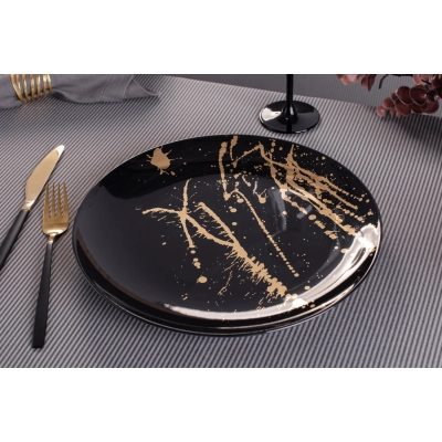 
                                            Splendor Flat plate 28cm black gold
                                            