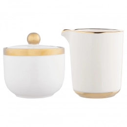 Gold Dream set of sugarbowl and milk jug with gold in cream color