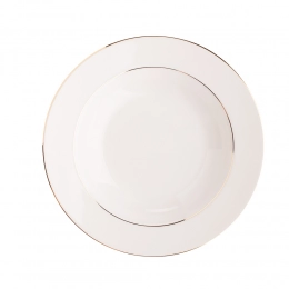 MariaPaula Ecru Nova gold line deep plate 23cm