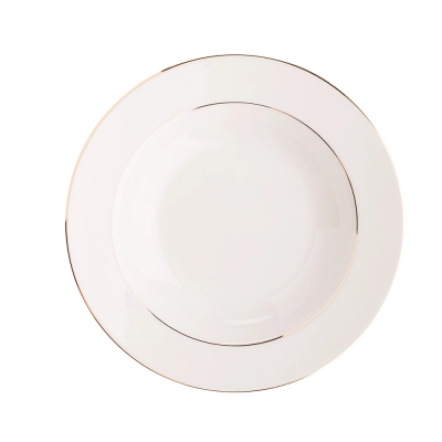 
                                            MariaPaula Ecru Nova gold line deep plate 23cm
                                            