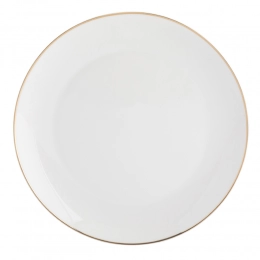 Bella gold line dinner plate 26 cm cream porcelain