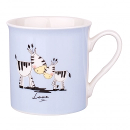 Straight mug with folded edge NBC 250 ml dec. Zebra