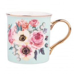 Anemon straight mug with gold handle 250 ml NBC mint
