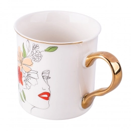 Art straight mug with gold handle NBC 250 ml dec. A