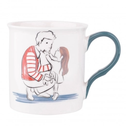 Кружка с синей ручкой NBC 250 мл дек. А