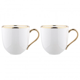 Paradise mug with gold rim NBC 350 ml set of 2, gift box with PVC lid