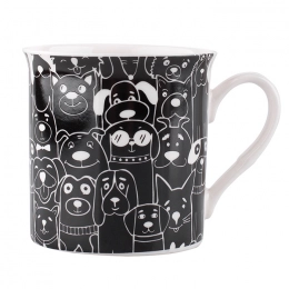 Zwierzaki straight mug with rim NBC 250 ml dec. Black dog