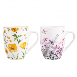 Flowers barrel mug 300 ml NBC mix of 2 dec.display