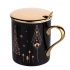 Mug 240 ml NBC with lid and spoon black dec. Gold tree gift box Mug 240 ml NBC with lid and spoon black dec. Gold tree gift box