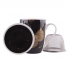 Golden Christmas mug NBC 300 ml with filter and lid black in PVC sleeve Golden Christmas mug NBC 300 ml with filter and lid black in PVC sleeve
