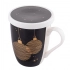 Golden Christmas mug NBC 300 ml with filter and lid black in PVC sleeve Golden Christmas mug NBC 300 ml with filter and lid black in PVC sleeve