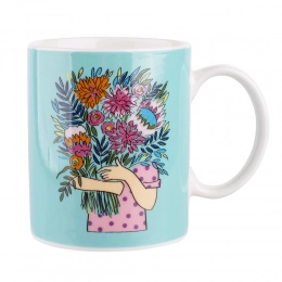 Straight mug NBC 300 ml dec. flowers blue