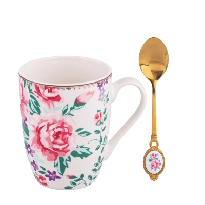 
                                                Charlotta mug NBC 300 ml with spoon with porcelain element light in gift box
                                                