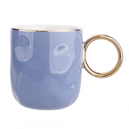 Embossed mug with golden handle NBC 300 ml purple