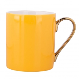 Exotic straight mug with gold handle NBC 300 ml yellow