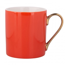 Exotic straight mug with gold handle NBC 300 ml orange