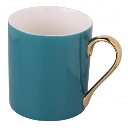 Exotic straight mug with gold handle NBC 300 ml blue