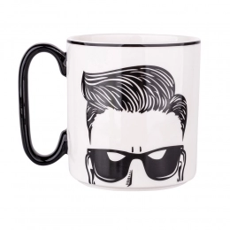 Hipster straight mug with black handle NBC 350 ml dec. II color box