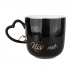 Mug with heart shape handle NBC 400 ml dec. Kiss me black color box Mug with heart shape handle NBC 400 ml dec. Kiss me black color box