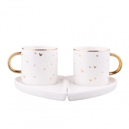 Set of 2 cups 150 ml with saucers NBC white gift box with PVC lid BZ
