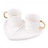 Set of 2 cups 150 ml with saucers NBC white gift box with PVC lid BZ Set of 2 cups 150 ml with saucers NBC white gift box with PVC lid BZ