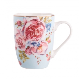 Scarlett mug with golden spoon NBC 300 ml blue color box BZ