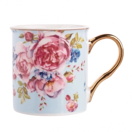 Scarlett straight mug with golden handle NBC 250 ml blue BZ