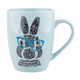 Colorful barrel mug NBC 300 ml dec. Rabbit minty blue