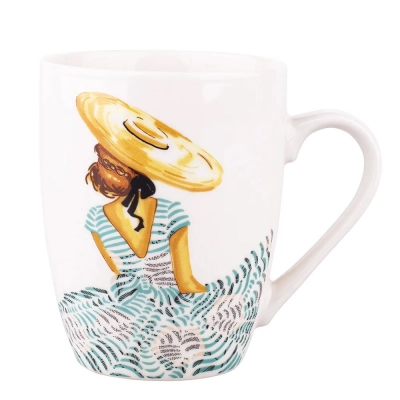 
                                            Кружка-бочонок NBC 300 мл декорированная. Синее платье.
                                            