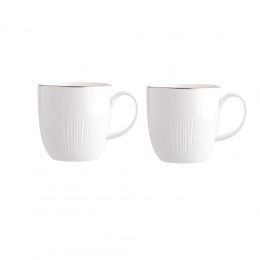 Alessia Gold Line set of 2 mugs NBC 280 ml gift box, cream porcelain