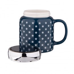 Easy Morning porcelain mug with lid and mirror 420 ml dec. A